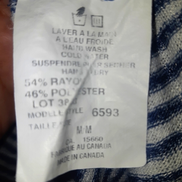 (L)🚨🔥Vtg Bali🔥🚨Striped Sailor Top Ptp 20"× L 26.5" - Picture 7 of 8